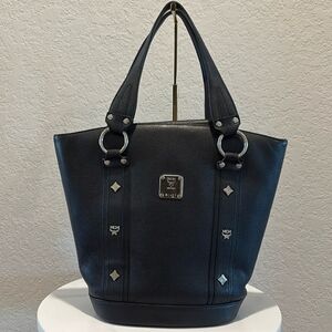 MCM Munchen Black Saffiano Leather Shoulder Bag (EXCELLENT CONDITION)